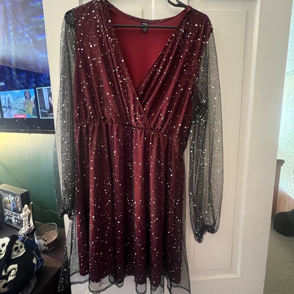 Wine colored dress